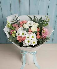 Букет цветов из:  Розы, Лизиантусы и Хризантемы в Елабуге