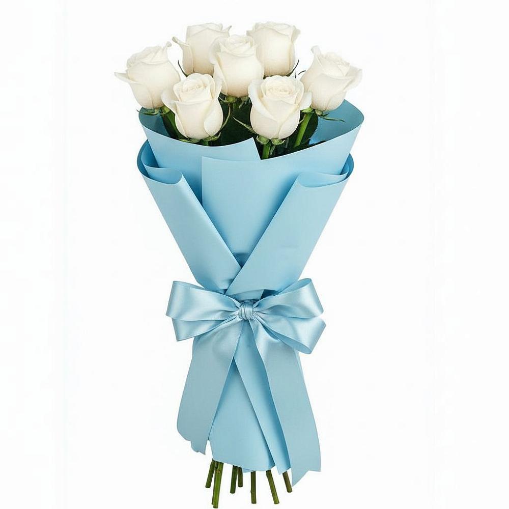 Букет 7 белых роз Проуд в Елабуге