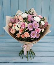 Букет цветов из:  Хризантемы, Розы и Альстромерии #REPLACE_PRED# Елабуге