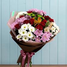 Букет цветов из:  Розы, Хризантемы и Альстромерии в Елабуге