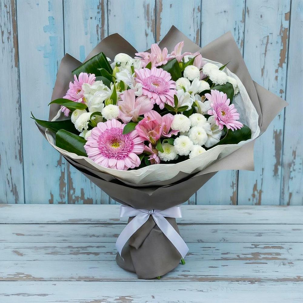Букет цветов из: Герберы, Альстромерии и Хризантемы в Елабуге