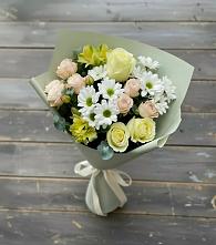 Букет цветов из:  Альстромерии, Розы и Хризантемы в Елабуге